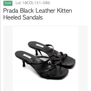 Prada Kitten Heeled Sandals Black